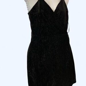Elegant Women's Velvet Shimmering Black Dress S